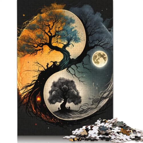 1000-teiliges Yin-Yang-Kunst-Holzpuzzle, Holzpuzzle für Erwachsene und Jugendliche ab 12 Jahren, 1000 Teile (75 x 50 cm) von TBDUEPS