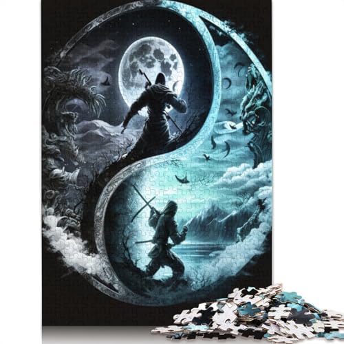 1000-teiliges Yin-Yang-Kunst-Holzpuzzle, Holzpuzzle für Erwachsene und Jugendliche ab 12 Jahren, 1000 Teile (75 x 50 cm) von TBDUEPS