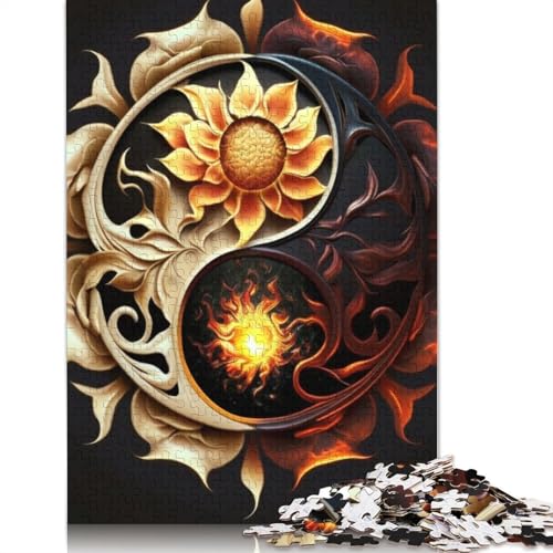 1000-teiliges Yin-Yang-Kunst-Puzzle für Erwachsene, Holzpuzzle für Erwachsene, Lernspiel, Herausforderungsspielzeug, 1000 Stück (75 x 50 cm) von TBDUEPS