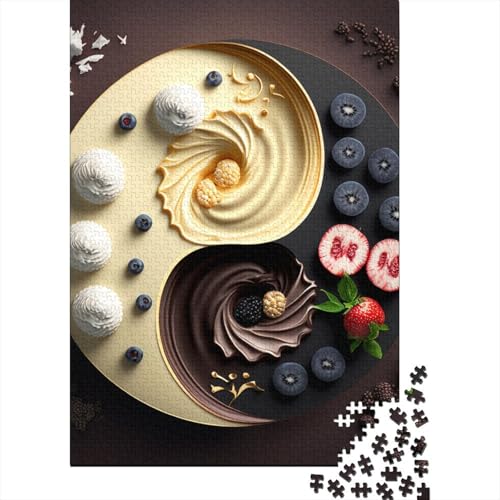 1000-teiliges Yin-Yang-Kunst-Puzzle für Erwachsene, Holzpuzzles für Erwachsene, Teenager, Mann, Frau, Geschenk, 1000 Stück (38 x 26 cm) von TBDUEPS