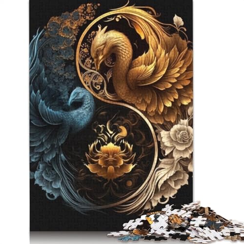 1000-teiliges Yin-Yang-Kunst-Puzzle für Erwachsene, Holzpuzzles für Erwachsene, Teenager, Mann, Frau, Geschenk, 1000 Stück (75 x 50 cm) von TBDUEPS