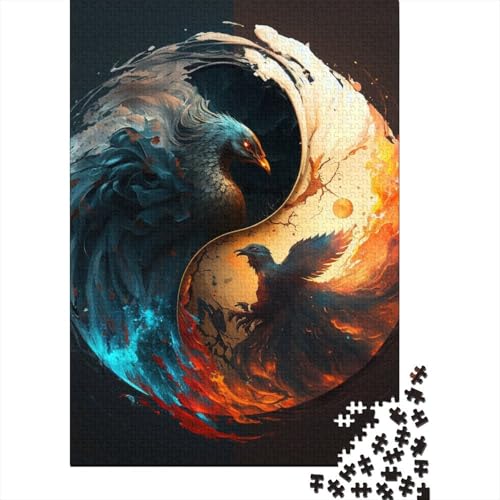 1000-teiliges Yin-Yang-Kunst-Puzzle für Erwachsene, Puzzle, Erwachsenen-Puzzle, Heimdekoration, Puzzle-Spielzeug, 1000 Stück (38 x 26 cm) von TBDUEPS