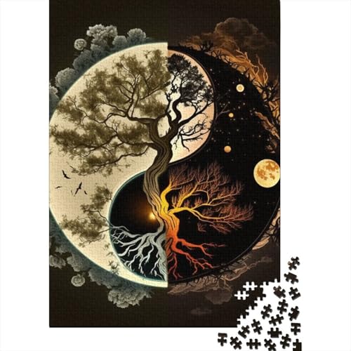1000-teiliges Yin-Yang-Kunst-Puzzle für Erwachsene, Puzzle, Erwachsenen-Puzzle, Heimdekoration, Puzzle-Spielzeug, 1000 Stück (38 x 26 cm) von TBDUEPS