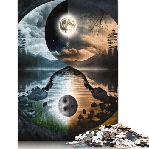 1000-teiliges Yin-Yang-Kunst-Puzzle für Erwachsene, Puzzle, Erwachsenen-Puzzle, Heimdekoration, Puzzle-Spielzeug, 1000 Stück (75 x 50 cm) von TBDUEPS