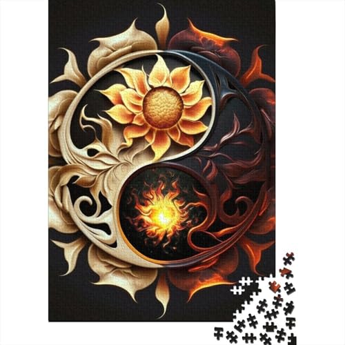 1000-teiliges Yin-Yang-Kunst-Puzzle für Erwachsene, Puzzle, Lernspiel, Herausforderungsspielzeug, 1000 Stück (38 x 26 cm) von TBDUEPS
