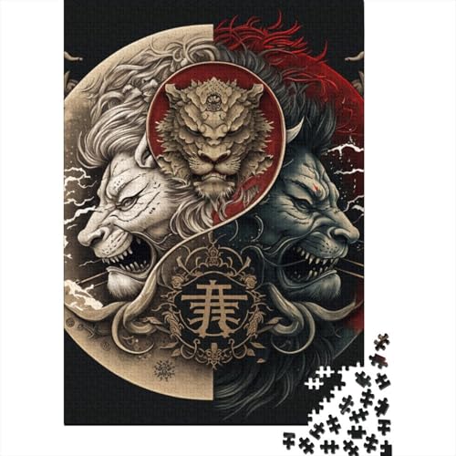 1000-teiliges Yin-Yang-Kunst-Puzzle für Erwachsene, Puzzle für Erwachsene und Jugendliche ab 12 Jahren, 1000 Teile (38 x 26 cm) < von TBDUEPS