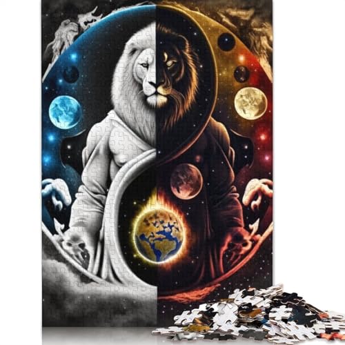 1000-teiliges Yin-Yang-Kunst-Puzzle für Erwachsene Teenager, Holzpuzzles, nachhaltiges Puzzle für Erwachsene | Spiele 1000 Stück (75 x 50 cm) von TBDUEPS