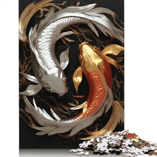 1000-teiliges Yin-Yang-Kunst-Puzzle für Erwachsene Teenager, Holzpuzzles, nachhaltiges Puzzle für Erwachsene | Spiele 1000 Stück (75 x 50 cm) von TBDUEPS