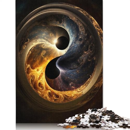 1000-teiliges Yin-Yang-Kunst-Puzzle für Erwachsene Teenager, Holzpuzzles, nachhaltiges Puzzle für Erwachsene | Spiele 1000 Stück (75 x 50 cm) von TBDUEPS