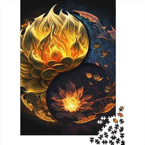 1000-teiliges Yin-Yang-Kunst-Puzzle für Erwachsene und Jugendliche, Lernspielzeug aus Holz, 1000 Teile (38 x 26 cm) von TBDUEPS