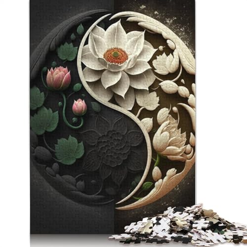 1000-teiliges Yin-Yang-Kunst-Puzzle für Erwachsene und Teenager, Holzpuzzle, 1000 Teile (75 x 50 cm) von TBDUEPS