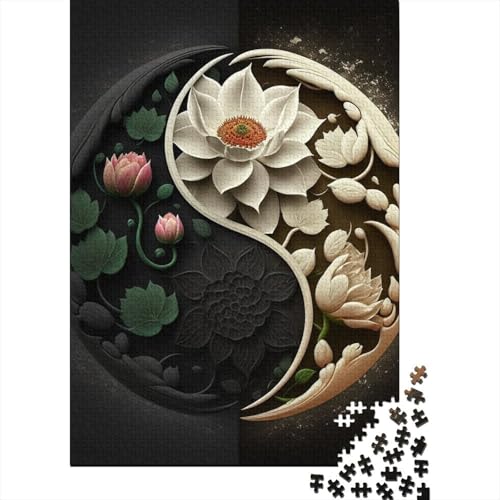 1000-teiliges Yin-Yang-Kunst-Puzzle für Erwachsene und Teenager, Lernspiele für zu Hause, DIY-Spielzeug, 1000 Stück (38 x 26 cm) von TBDUEPS