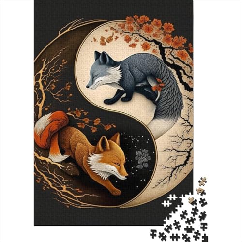 1000-teiliges Yin-Yang-Kunst-Puzzle für Erwachsene und Teenager, Lernspiele für zu Hause, DIY-Spielzeug, 1000 Stück (38 x 26 cm) von TBDUEPS