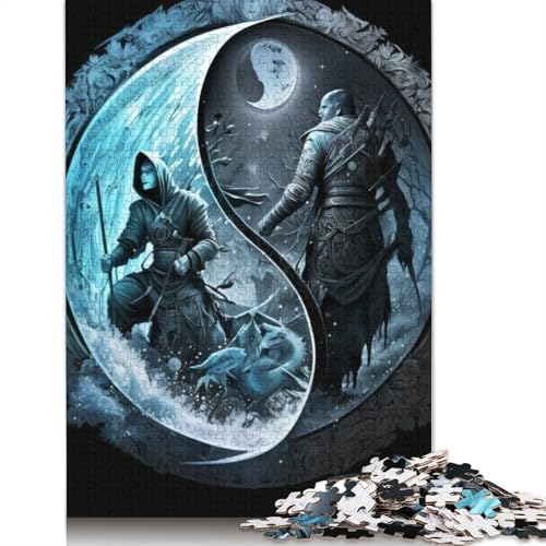 1000-teiliges Yin-Yang-Kunst-Puzzle für Erwachsene und Teenager, Lernspiele für zu Hause, DIY-Spielzeug, 1000 Stück (75 x 50 cm) von TBDUEPS