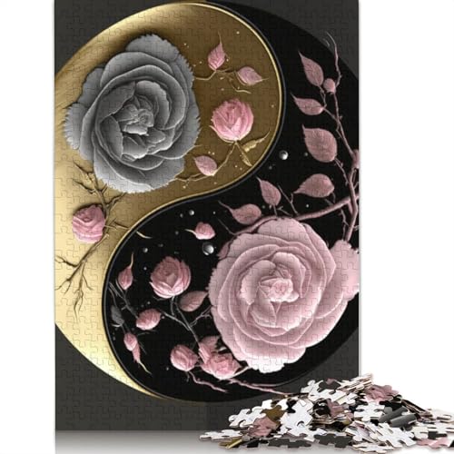 1000-teiliges Yin-Yang-Kunst-Puzzle für Erwachsene und Teenager. Holzpuzzles für Familienspaß und Spieleabende. 1000 Teile (75 x 50 cm) von TBDUEPS