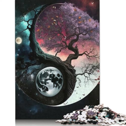 1000-teiliges Yin-Yang-Kunst-Puzzle für Erwachsene und Teenager. Holzpuzzles für Familienspaß und Spieleabende. 1000 Teile (75 x 50 cm) von TBDUEPS