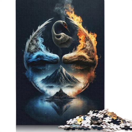 1000-teiliges Yin- und Yang-Puzzle für Erwachsene und Teenager, Lernspiele für zu Hause, DIY-Spielzeug, 1000 Stück (75 x 50 cm) von TBDUEPS