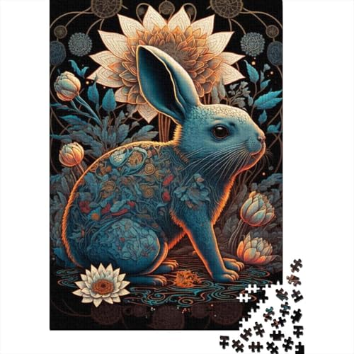 1000-teiliges buntes Kunst-Kaninchen-Puzzle für Erwachsene und Teenager, Lernspiele für zu Hause, DIY-Spielzeug, 1000 Stück (38 x 26 cm) von TBDUEPS
