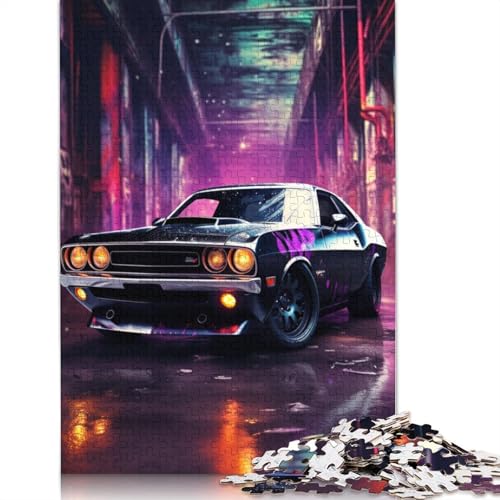 1000-teiliges buntes Puzzle mit klassischen Sportwagen für Erwachsene, Holzpuzzle für Erwachsene, Lernspiel, Herausforderungsspielzeug, 1000 Stück (75 x 50 cm) von TBDUEPS