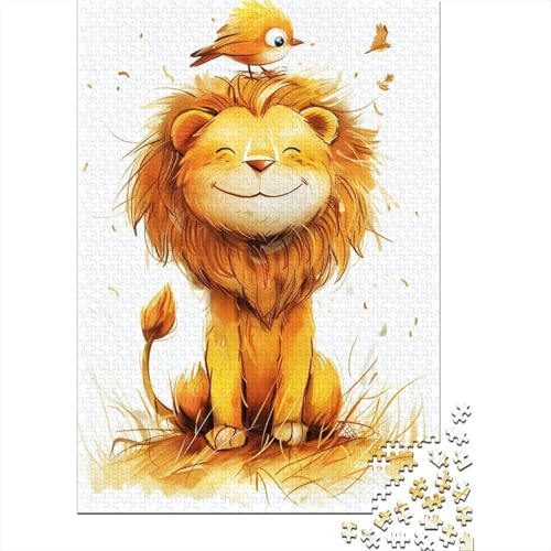 1000-teiliges süßes Cartoon-Löwen-Puzzle für Erwachsene, Puzzle, Erwachsenen-Puzzle, Heimdekoration, Puzzle-Spielzeug, 1000 Stück (38 x 26 cm) von TBDUEPS