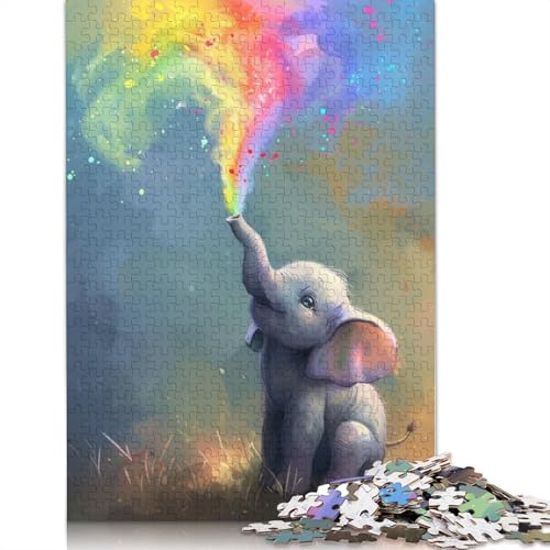 1000-teiliges süßes Elefantenbaby-Puzzle für Erwachsene, Puzzle für Erwachsene und Jugendliche ab 12 Jahren, 1000 Teile (75 x 50 cm) < von TBDUEPS