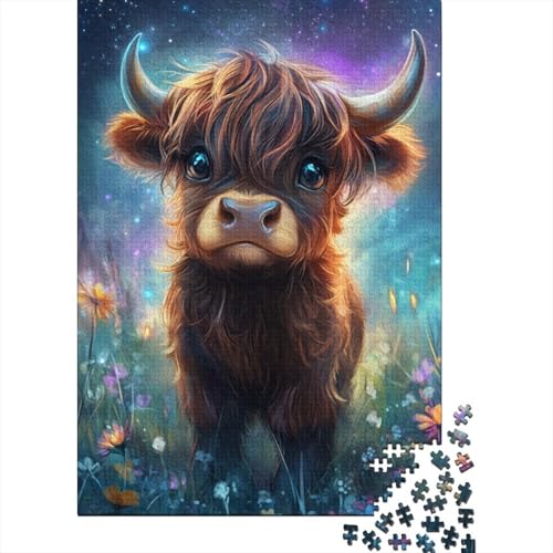 1000-teiliges süßes Yak-Baby-Puzzle für Erwachsene und Teenager. Puzzle für Familienspaß und Spieleabende. 1000 Teile (38 x 26 cm) von TBDUEPS