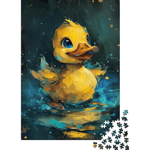 1000-teiliges süßes kleines gelbes Enten-Puzzle für Erwachsene und Teenager, Holzpuzzle, Lernspiel, Herausforderung, Spielzeug, Geburtstagsgeschenke, 1000 Stück (38 x 26 cm) von TBDUEPS