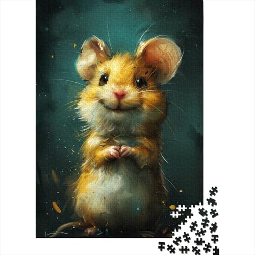 1000-teiliges süßes kleines gelbes Tiger-Puzzle für Erwachsene, Holzpuzzle, Puzzle für Erwachsene, 1000 Teile (38 x 26 cm) von TBDUEPS