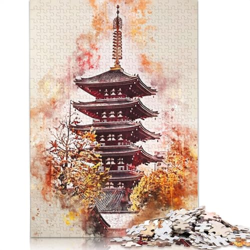 1500 Teile „Tokio in Aquarell“ für Erwachsene, schwierige Puzzles, Holzpuzzles für Teenager, Geschenke, Heimdekoration, Puzzlespielzeug, 1500 Teile (85 x 57 cm) von TBDUEPS