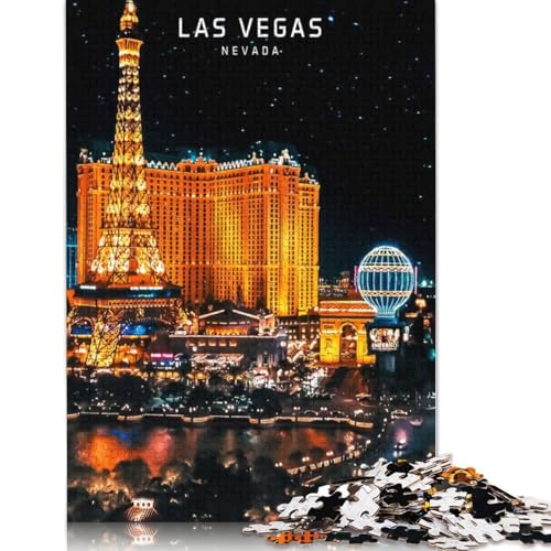 1500 Teile Las Vegas USA für Erwachsene, schwierige Holzpuzzles, Puzzles für Erwachsene, Lernspiel, Herausforderungsspielzeug, 1500 Teile (85 x 57 cm) von TBDUEPS