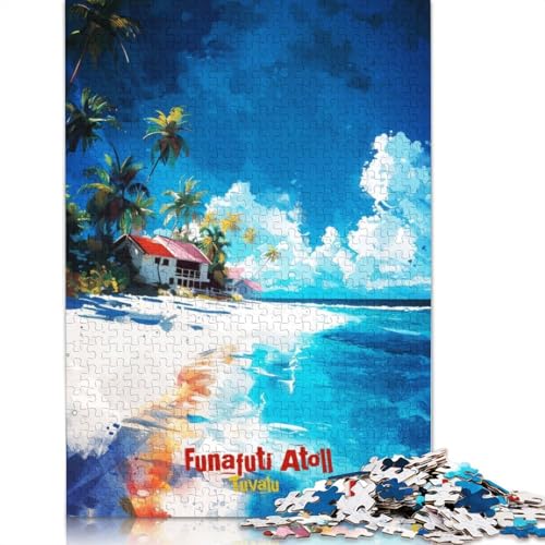 1500-teiliges Funafuti-Atoll-Kunstposter-Puzzle für Erwachsene, Lernspiele für Zuhause, DIY-Spielzeug, 1500 Stück (85 x 57 cm) von TBDUEPS