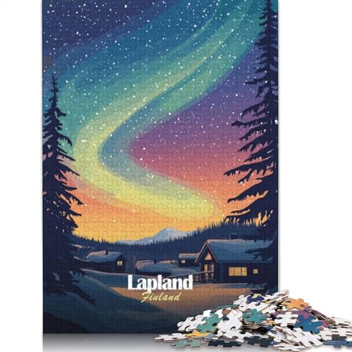 1500-teiliges Lappland-Aurora-Borealis-Puzzle für Erwachsene, Puzzle, Puzzles für Erwachsene, Lernspielzeug, 1500 Stück (85 x 57 cm) von TBDUEPS
