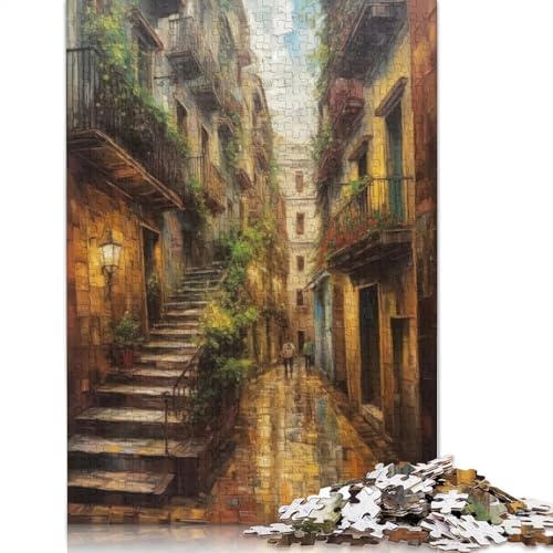 1500-teiliges Ölgemälde von Barcelona für Erwachsene, schwierige Puzzles, Puzzles für Erwachsene, Lernspiel, Herausforderungsspielzeug, 1500 Teile (85 x 57 cm) von TBDUEPS