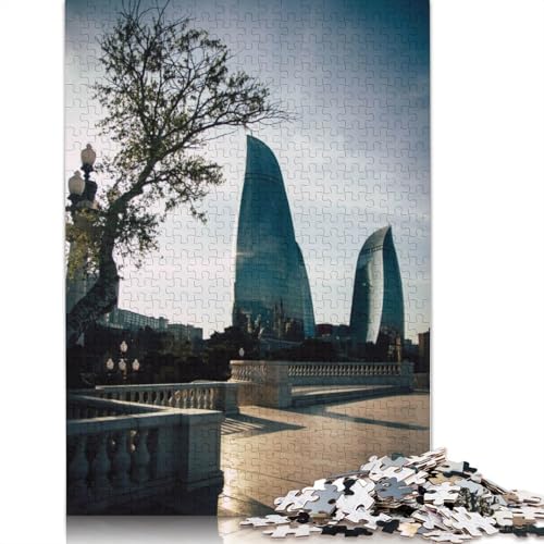 1500-teiliges Puzzle „Baku, Aserbaidschan“ für Erwachsene Teenager, Holzpuzzles für Teenager, Geschenke, Entspannungspuzzles, Spiele, 1500 Stück (85 x 57 cm) von TBDUEPS