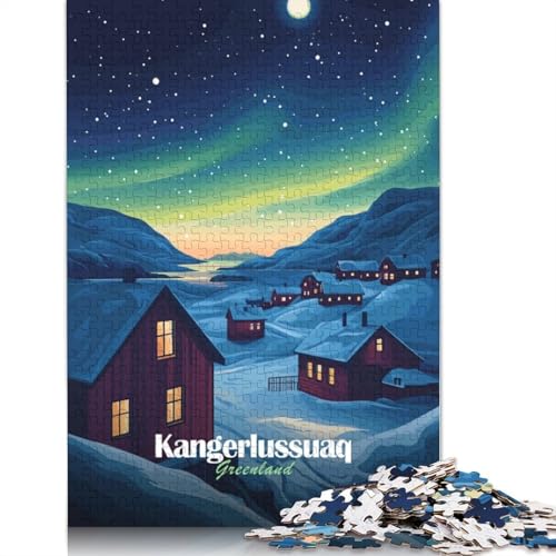 1500-teiliges Puzzle „Grönlanddorf bei Nacht“ für Erwachsene Teenager, Puzzle für Erwachsene, Lernspiel für Erwachsene, 1500 Teile (85 x 57 cm) von TBDUEPS