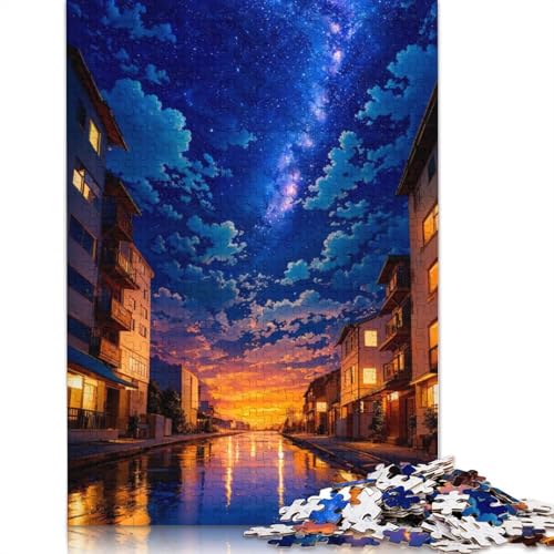 1500-teiliges Puzzle „Ländliche Nächte in Japan“ für Erwachsene, Holzpuzzles für Erwachsene und Jugendliche ab 12 Jahren, 1500 Teile (85 x 57 cm) von TBDUEPS