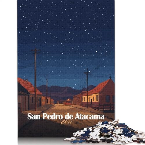 1500-teiliges Puzzle „San Pedro De Atacama Nacht“ für Erwachsene, Holzpuzzles für Familienunterhaltungsspielzeug, 1500 Stück (85 x 57 cm) von TBDUEPS