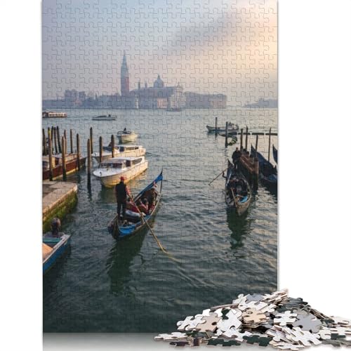 1500-teiliges Puzzle „Sonnenuntergang über der Gondel in Venedig“ für Erwachsene und Teenager. Puzzles für Erwachsene und Teenager, ab 14 Jahren. 1500 Teile (85 x 57 cm) von TBDUEPS