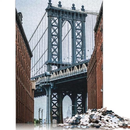 1500-teiliges Puzzle mit der Manhattan-Brücke für Erwachsene, Lernspiele für Zuhause, DIY-Spielzeug, 1500 Teile (85 x 57 cm) von TBDUEPS