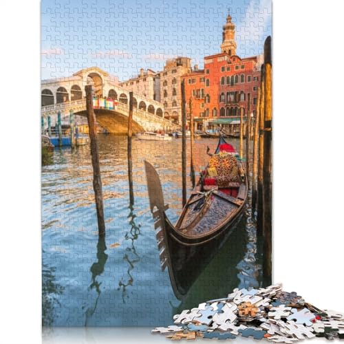 1500-teiliges Puzzle mit der Rialtobrücke und der Gondel für Erwachsene, Puzzle, Puzzles für Erwachsene, Lernspielzeug, 1500 Teile (85 x 57 cm) von TBDUEPS