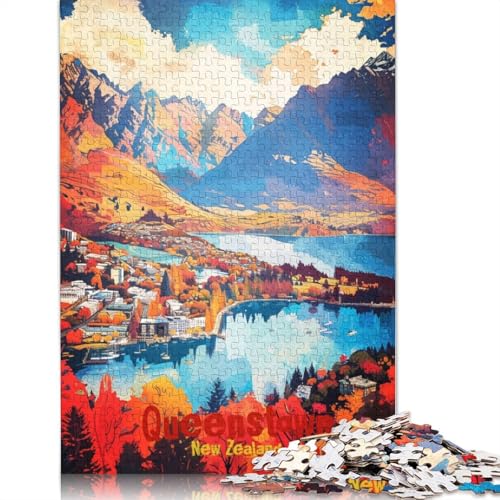 1500-teiliges Queenstown-Kunstposter-Puzzle für Erwachsene und Teenager. Puzzles für Erwachsene und Teenager, Erwachsene ab 14 Jahren. 1500 Teile (85 x 57 cm) von TBDUEPS