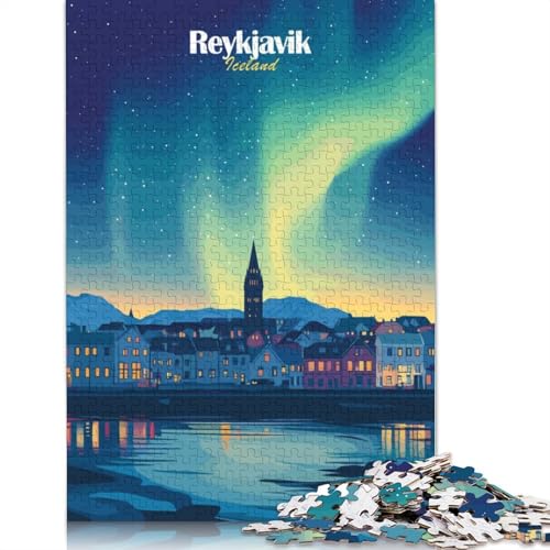 1500-teiliges Reykjavik Aurora Borealis-Puzzle für Erwachsene, Puzzle für Erwachsene und Jugendliche, Lernspiel, 1500 Teile (85 x 57 cm) von TBDUEPS