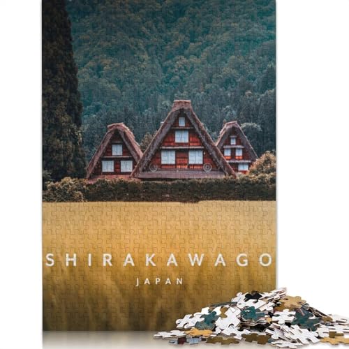 1500-teiliges Shirakawago-UNESCO-Dorf-Puzzle für Erwachsene, Holzpuzzles für Erwachsene und Jugendliche ab 12 Jahren, 1500 Teile (85 x 57 cm) von TBDUEPS