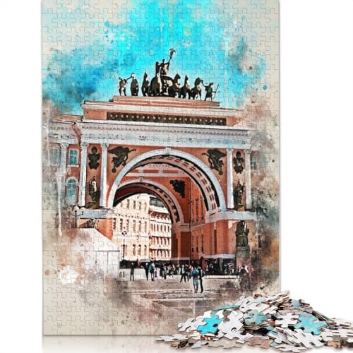 1500-teiliges St. Petersburg-Aquarell-Puzzle für Erwachsene, Holzpuzzle für Teenager, Lernspielzeug, 1500 Teile (85 x 57 cm) von TBDUEPS