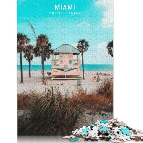 520-teiliges Miami-US-Puzzle für Erwachsene, Lernspiele für Zuhause, DIY-Spielzeug, 520 Stück (52 x 38 cm) von TBDUEPS