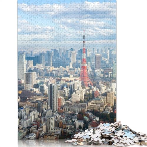 520-teiliges Puzzle mit Skyline von Tokio und Tokyo Tower für Erwachsene, Puzzle für Erwachsene und Jugendliche, Lernspiel, 520 Teile (52 x 38 cm) von TBDUEPS