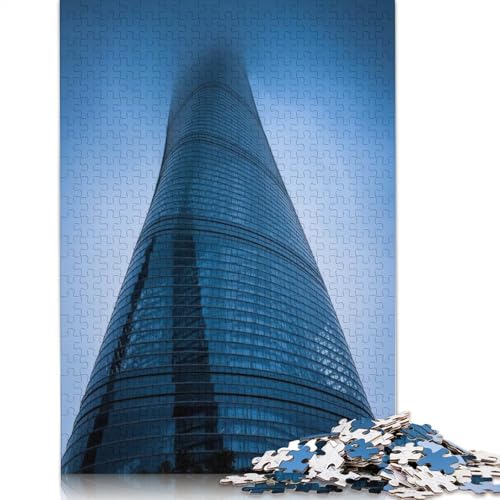 520-teiliges Shanghai Tower-Puzzle für Erwachsene und Jugendliche. Holzpuzzle für Erwachsene, Lernspiel, Herausforderungsspielzeug, 520 Teile (52 x 38 cm) von TBDUEPS
