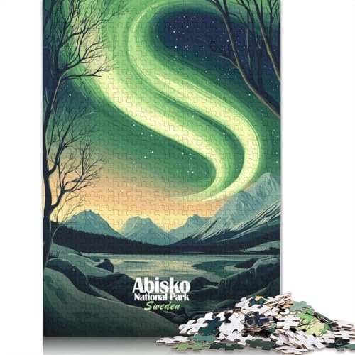 Abisko-Nationalpark, Aurora Borealis-Puzzle für Erwachsene, 1000 Teile, Holzpuzzles für Teenager, Geschenke, Lernspiel für Erwachsene und Teenager, 1000 Stück (75 x 50 cm) von TBDUEPS