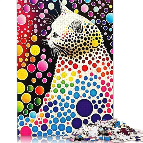Abstract Bumble Cat Puzzles 1000-teilige Schwer Puzzle Spielzeug Lernspiel Impossible Herausforderungsspielzeug Für Erwachsene Und Kinder in Bewährter 1000pcs (38x26cm) von TBDUEPS