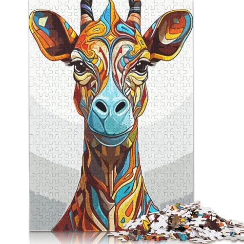 Abstract Giraffe Paint Puzzle 1000 Teile Schwer Puzzle Spielzeug Pädagogisches Spiel Impossible Herausforderung Spielzeug Für Erwachsene Und Kinder Ab 14 Jahren 1000pcs (38x26cm) von TBDUEPS